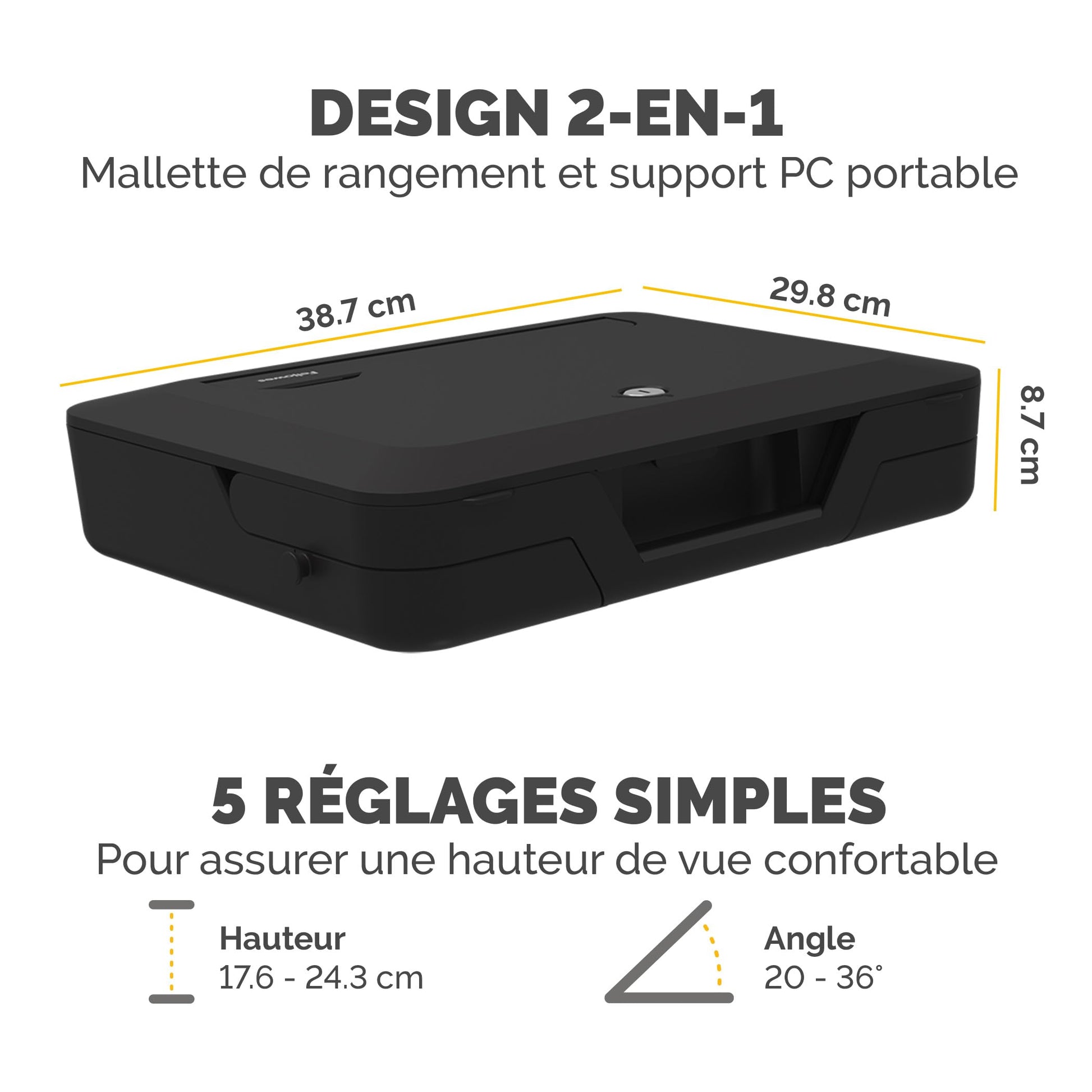 Boîte Rangement Fellowes Breyta Ergonomique 2-en-1 Noir - vue 4