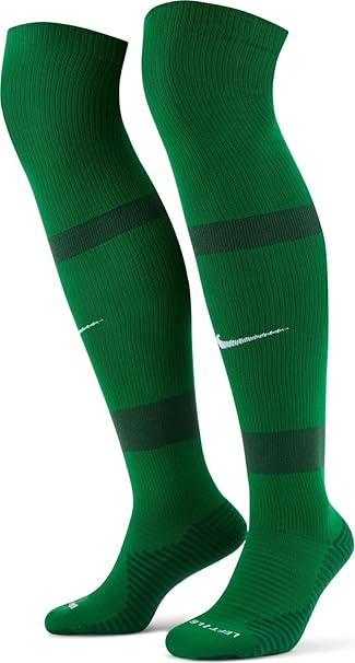 Nike MatchFit – Chaussettes de football unisexes – Vert Pin / Vert Gorge / Blanc – Taille L