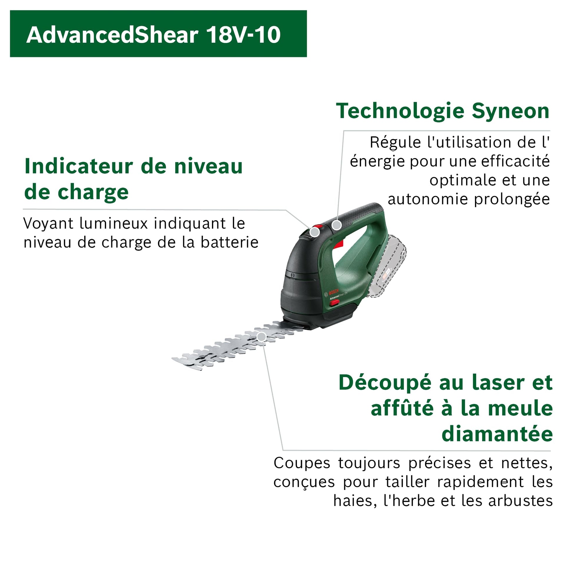 Bosch AdvancedShear 18V-10 – Cisaille à gazon sans fil - vue 4