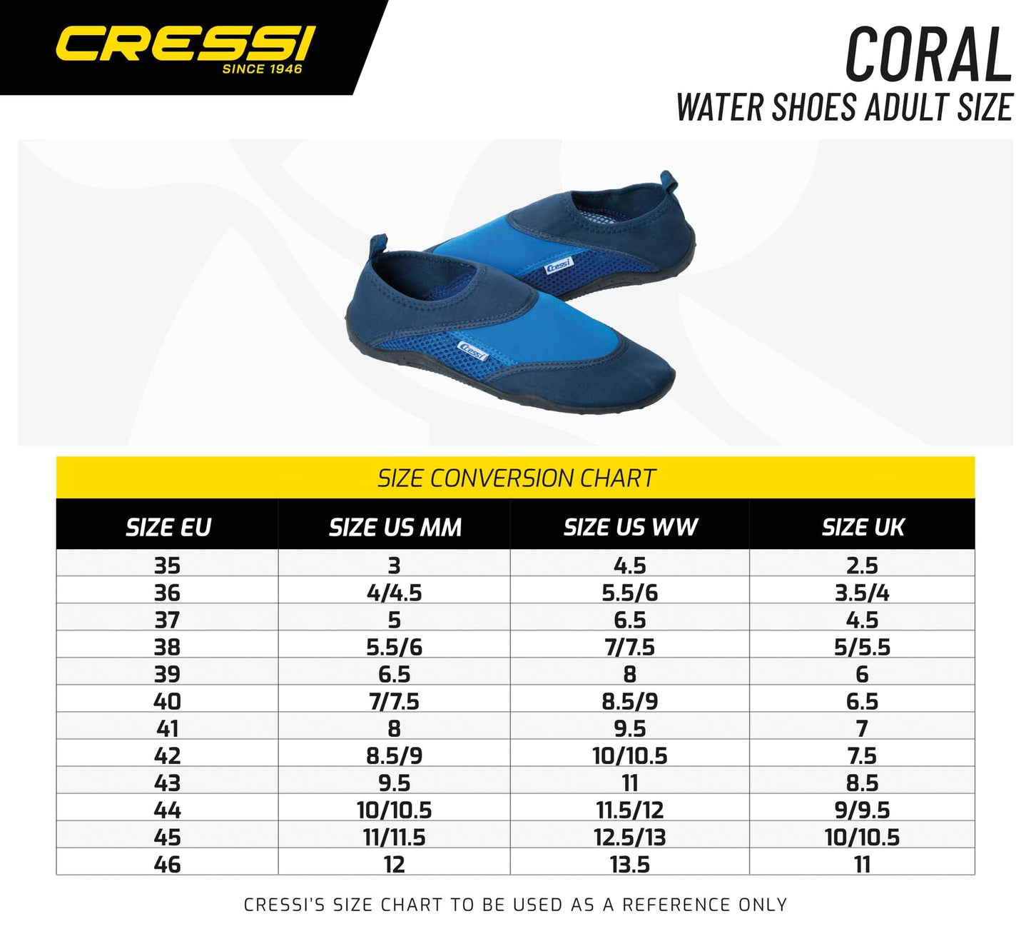 Cressi Coral Shoes - Chaussures Aquatiques Mer & Sports Nautiques 43