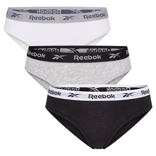 Reebok Pack 3 Culottes Femme – Noir Blanc Gris Taille M