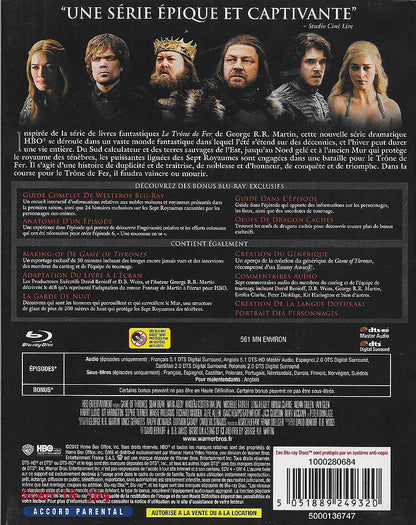 Game of Thrones Saison 1 Intégrale 5 Blu-Ray Neuf VF