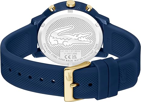 Lacoste 12.12 2011248 – Montre Chronographe Quartz Homme – Bleu marine – Bracelet silicone