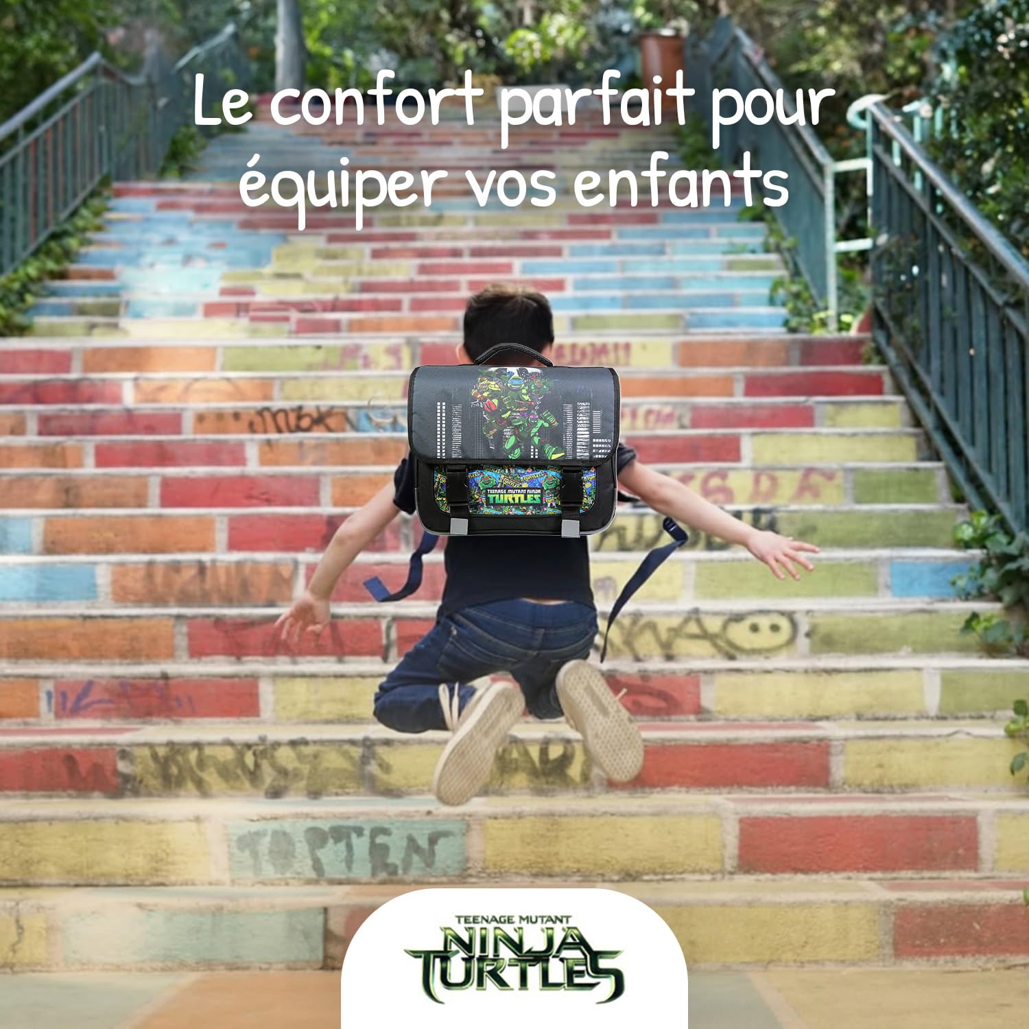 Cartable Tortues Ninja Bagtrotter – Sac à Dos Scolaire Enfant - vue 3