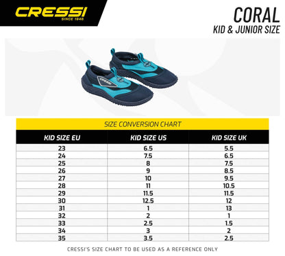 Cressi Coral JR Pink/White Shoes 25 - Chaussures Aquatiques Enfant