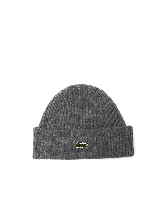 Lacoste – Bonnet mixte en maille coloris Agate Chinée – Taille unique