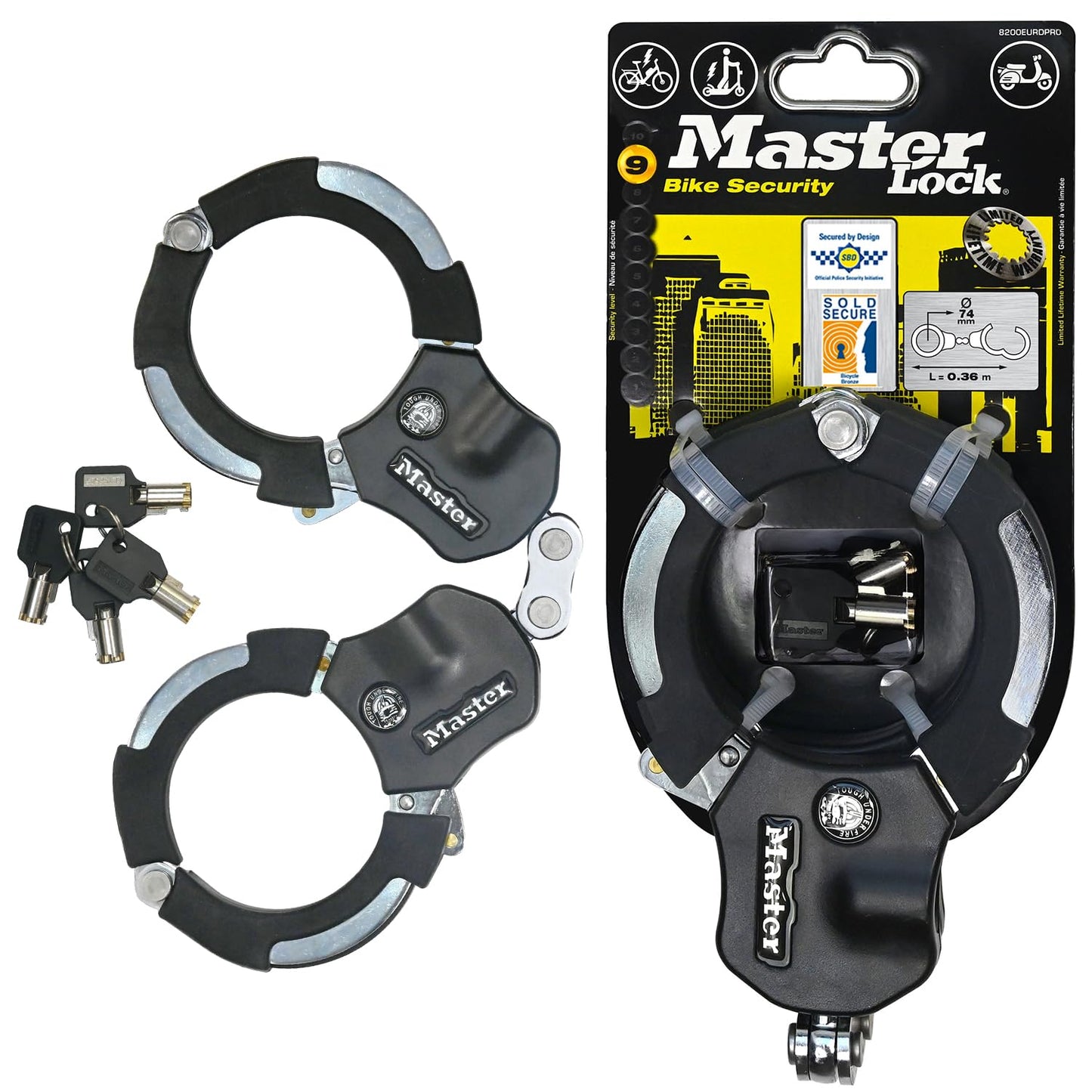 Antivol Trottinette Master Lock 36cm Certifié - Sécurité Max