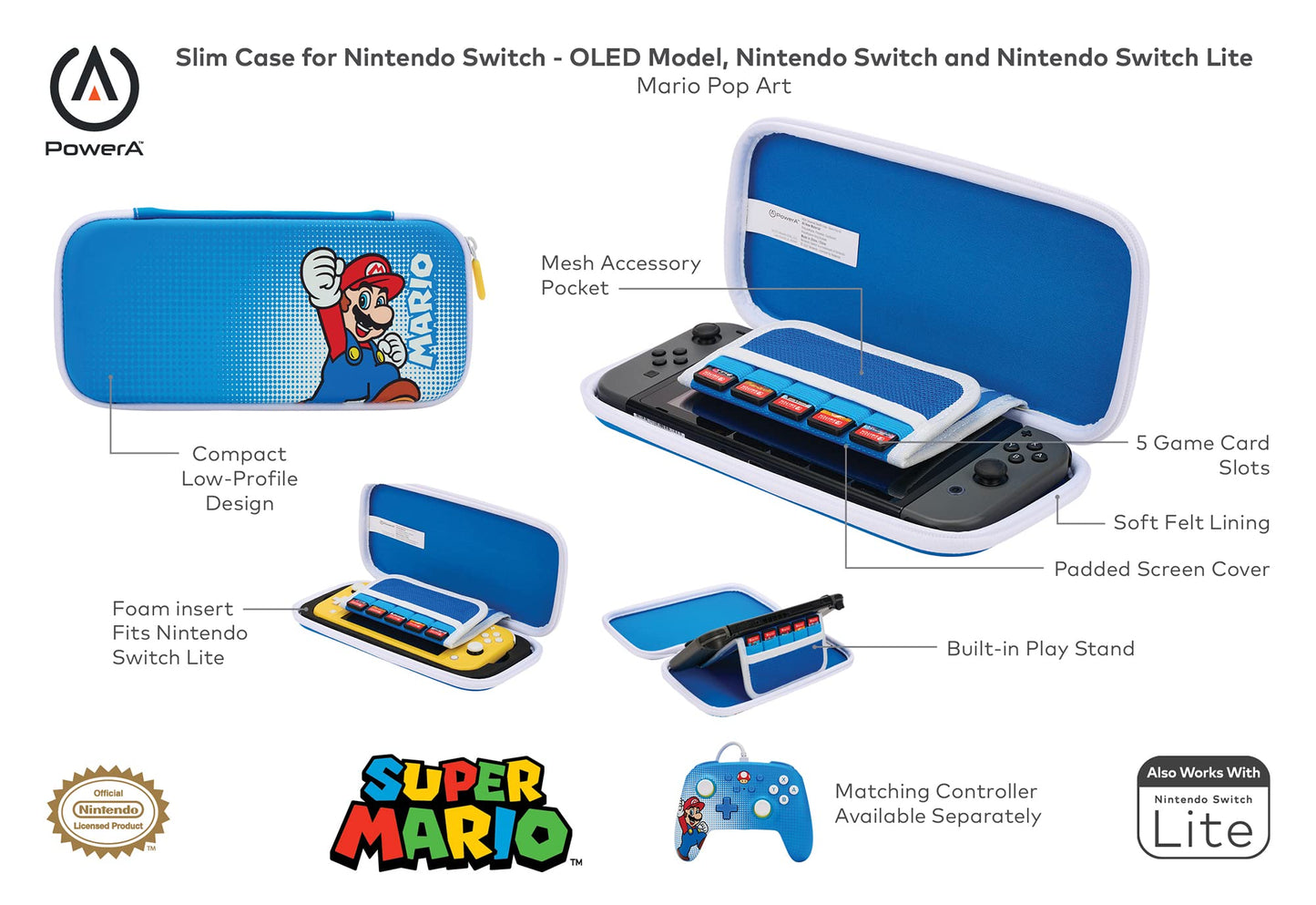 Boîtier PowerA Switch Mario Pop Art - Protection Fine