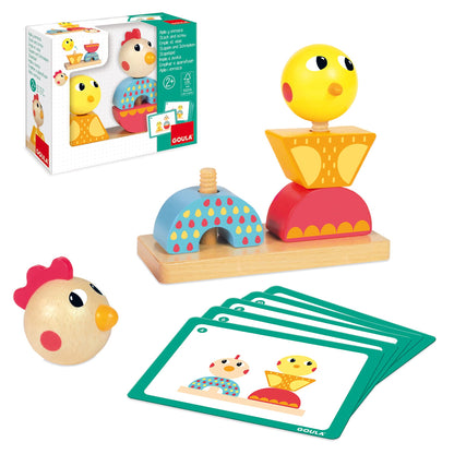 Goula Empile et Visse Cocotte 53154 – Jeu Éducatif Bois - vue 2