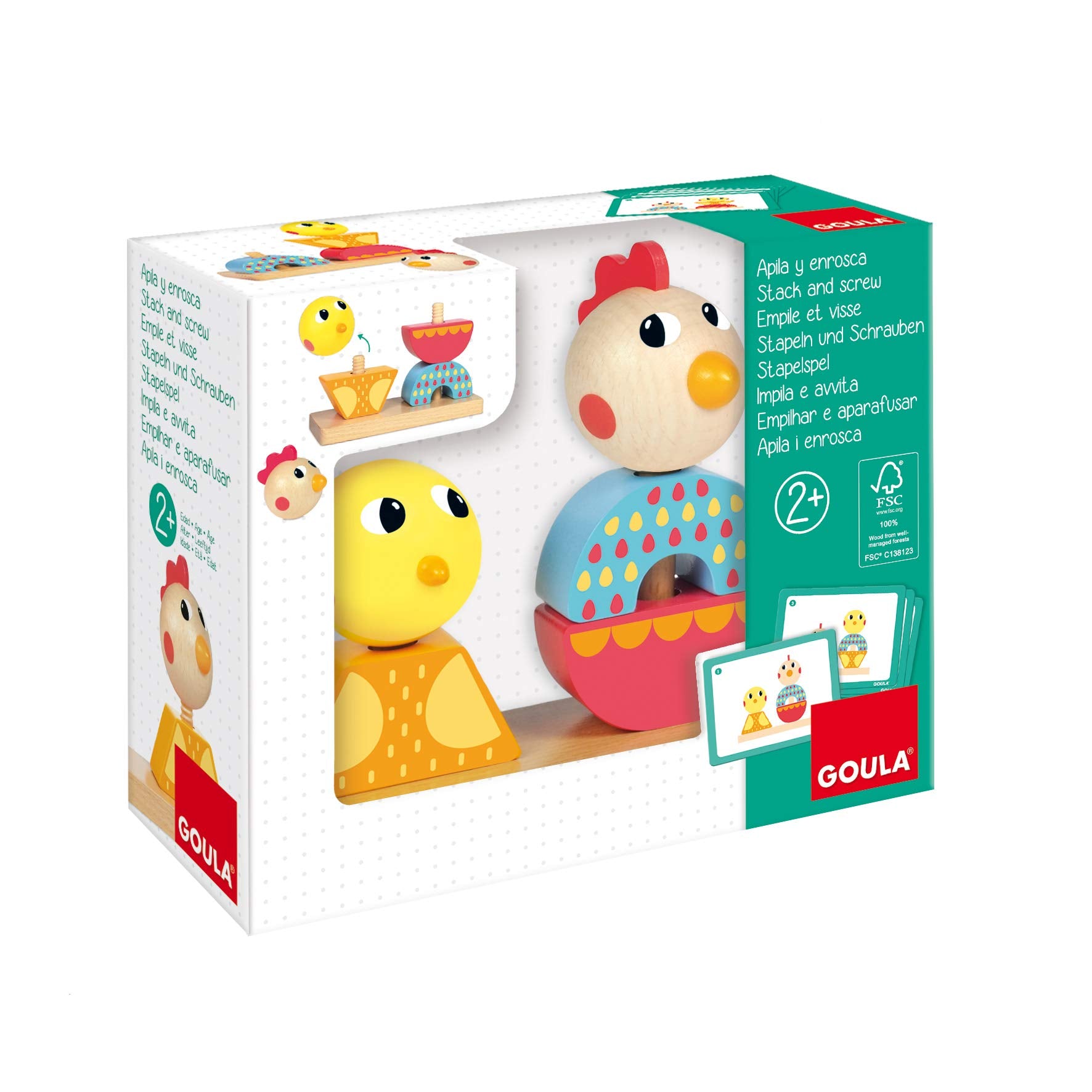 Goula Empile et Visse Cocotte 53154 – Jeu Éducatif Bois