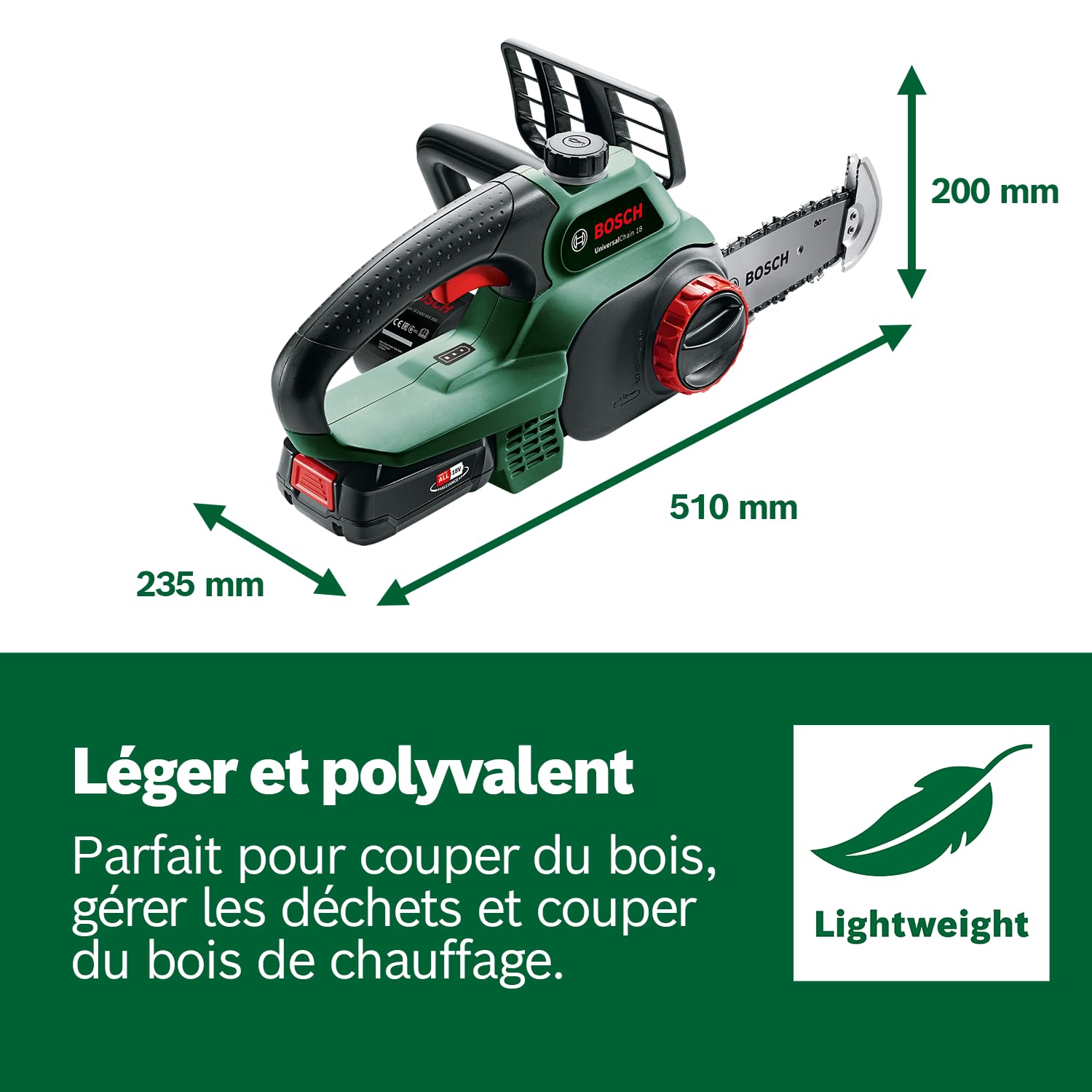 Bosch UniversalChain 18 Tronçonneuse Sans Fil – Guide 20 cm - vue 6