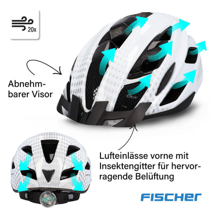 Casque Vélo Urbain FISCHER LANO Blanc L/XL 58-61cm Adulte