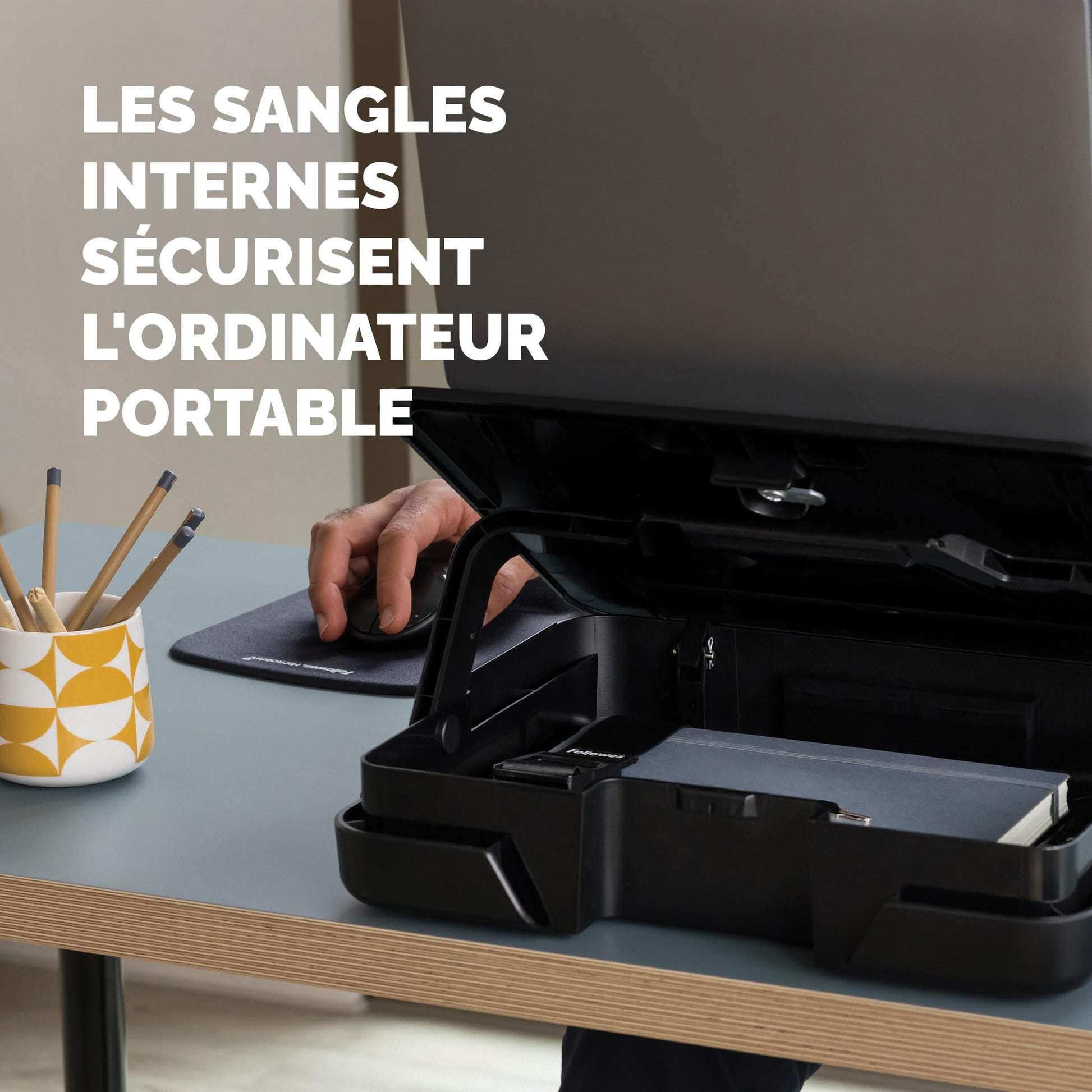 Boîte Rangement Fellowes Breyta Ergonomique 2-en-1 Noir - vue 6