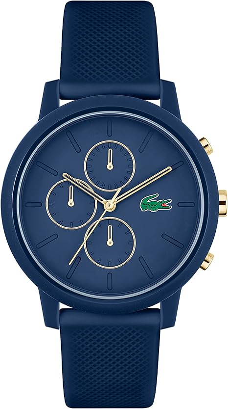 Lacoste 12.12 2011248 – Montre Chronographe Quartz Homme – Bleu marine – Bracelet silicone