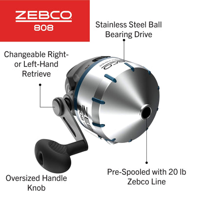 Zebco 808 Saltfisher Spincast - Moulinet Pêche Mer 9kg