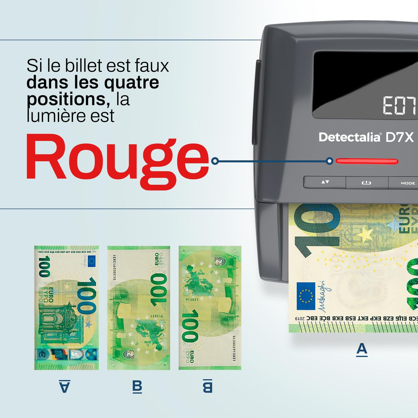 Detectalia D7X Détecteur Faux Billets 7 Contrôles | Occasion - Comme Neuf