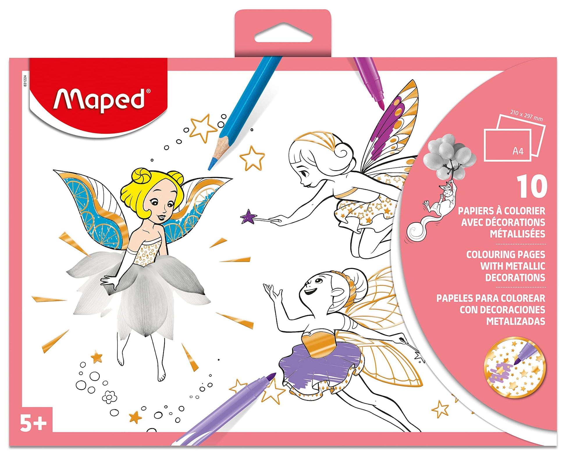 Maped Papiers à Peindre Métalliques – 10 Illustrations A4