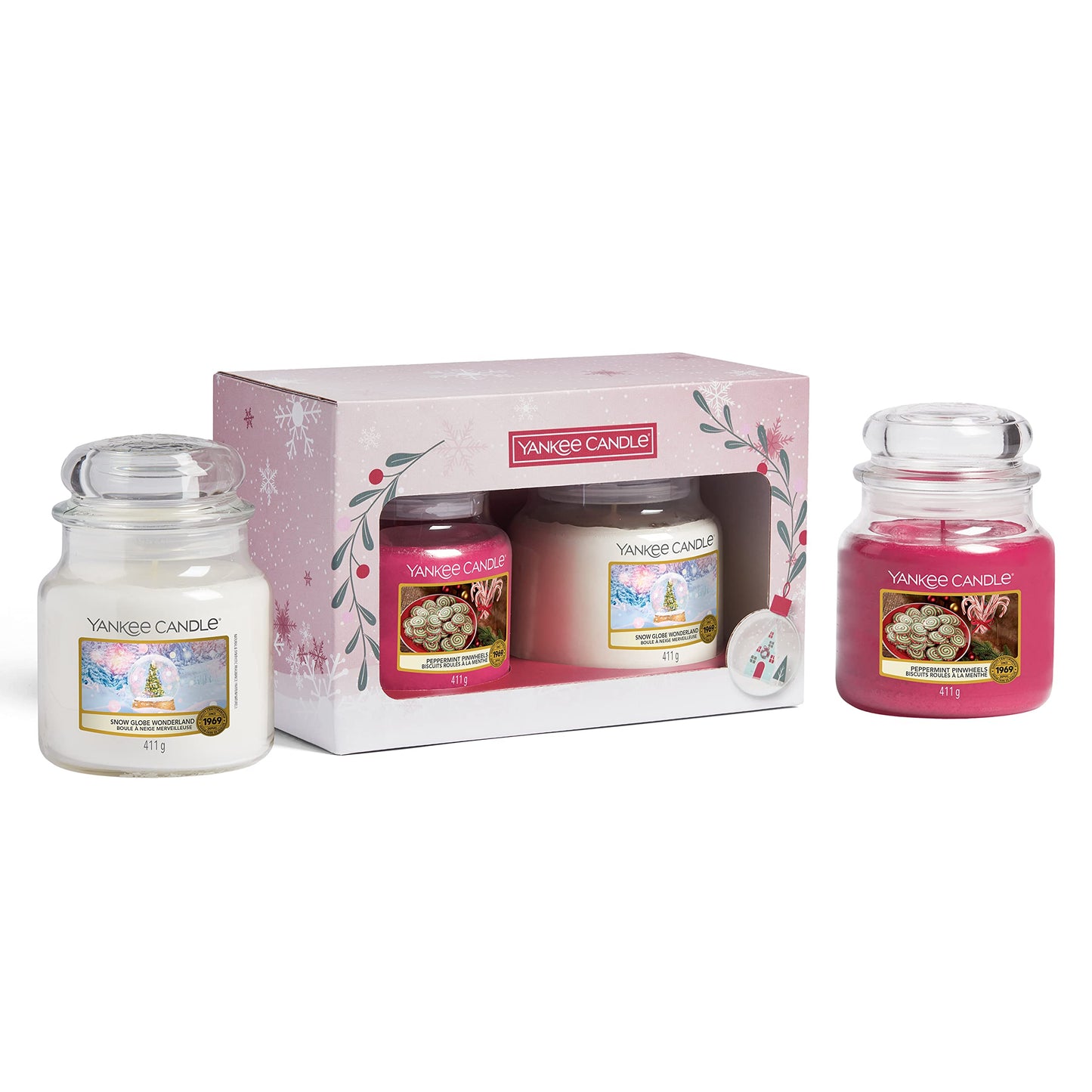 Yankee Candle Coffret Cadeau 2 Bougies Pot Moyen Collection Boule à Neige