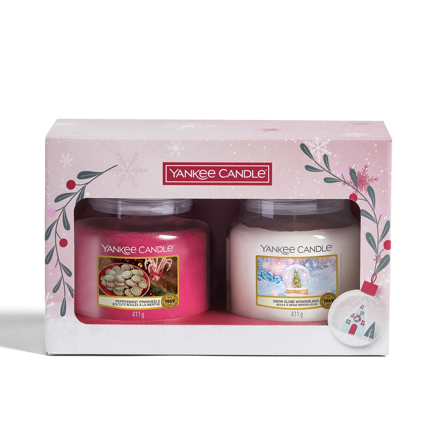 Yankee Candle Coffret Cadeau 2 Bougies Pot Moyen Collection Boule à Neige