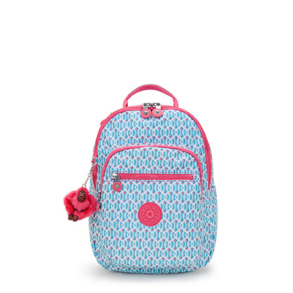 Kipling Seoul S Petit Sac à Dos Dreamy Geo C Bleu Compact