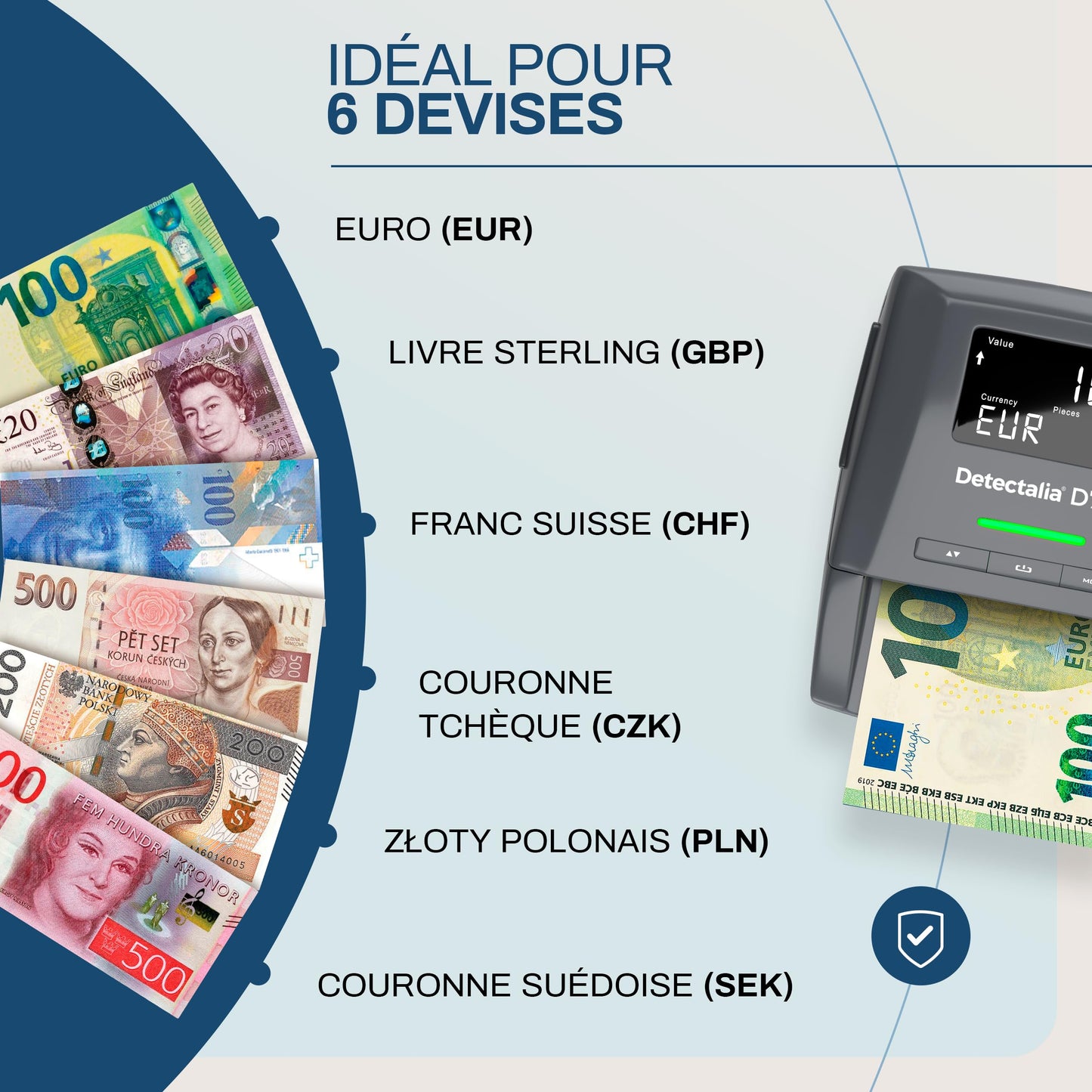 Detectalia D7X Détecteur Faux Billets 7 Contrôles | Occasion - Comme Neuf