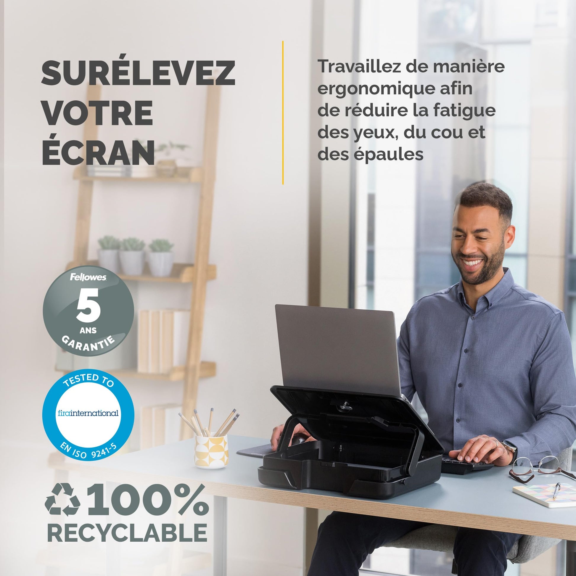 Boîte Rangement Fellowes Breyta Ergonomique 2-en-1 Noir - vue 2