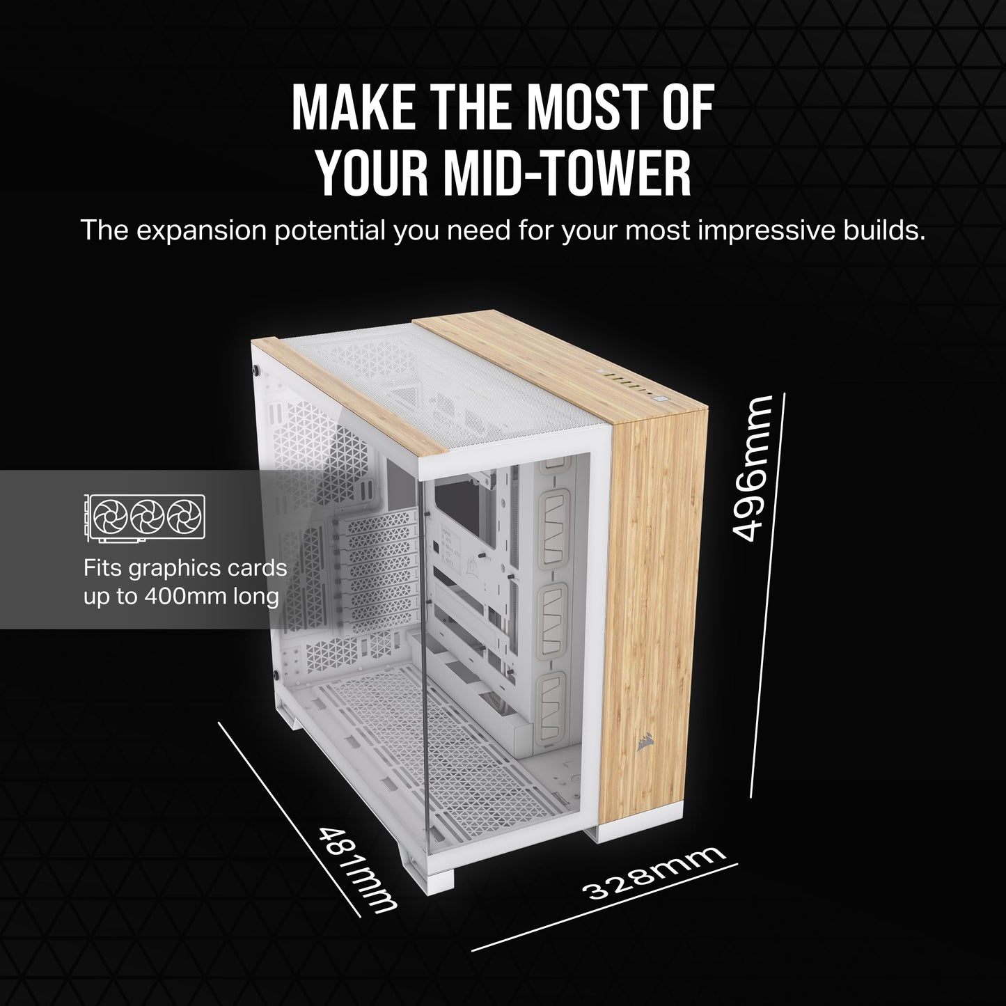 Corsair 6500X Boîtier PC Verre Trempé Blanc Bambou Double Chambre