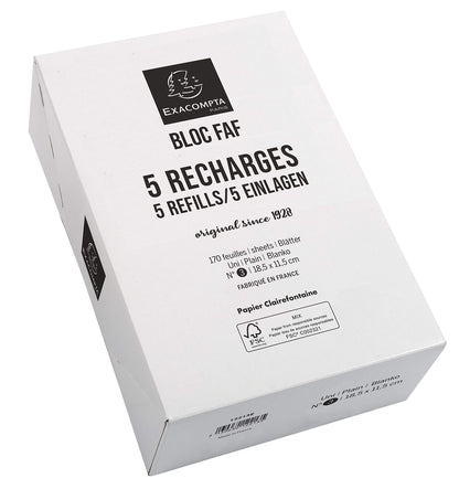 Recharges Bloc FAF Exacompta 12213E – 5x170 Feuilles Blanches - vue 3