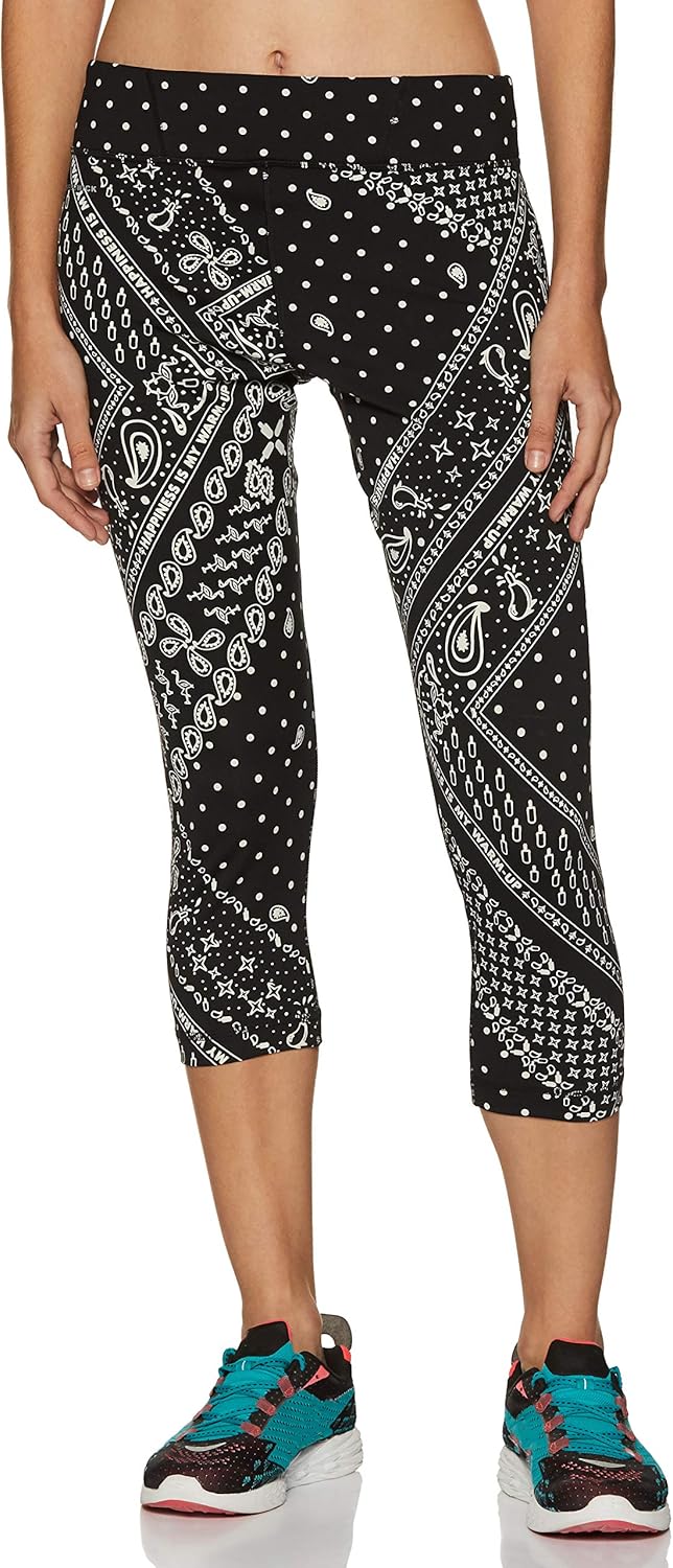 Reebok Corsaire Femme BUQ72 – Noir – Taille XS – Legging 3/4 Sport Ultra Confortable