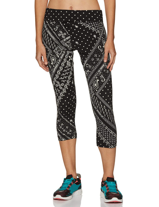Reebok Yoga Print 3/4 Legging Noir Femme – Sport & Fitness