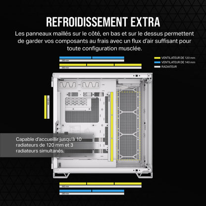 CORSAIR 6500X Boîtier PC mATX Blanc - Gaming & Performance