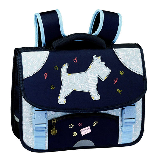 Cartable CHIPIE 38 cm 2 Compartiments Bleu – Rentrée Scolaire