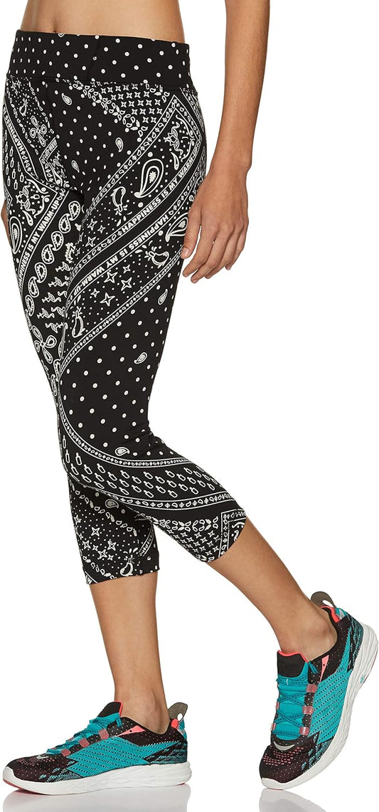 Reebok Corsaire Femme BUQ72 – Noir – Taille XS – Legging 3/4 Sport Ultra Confortable