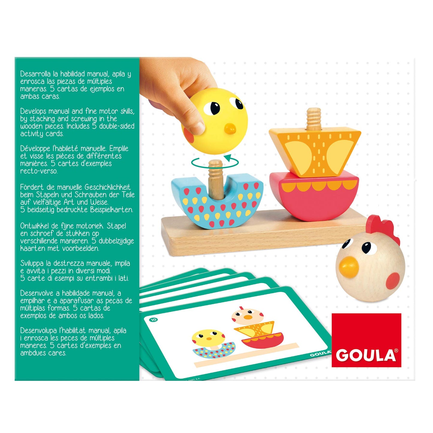Goula Empile et Visse Cocotte 53154 – Jeu Éducatif Bois - vue 6