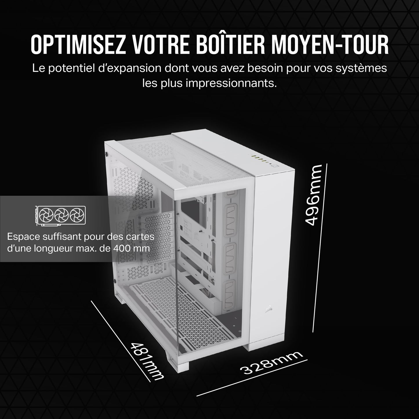 CORSAIR 6500X Boîtier PC mATX Blanc - Gaming & Performance