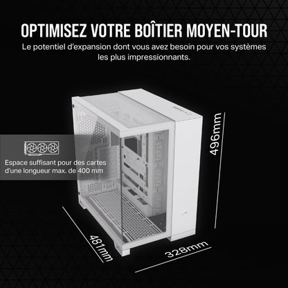 CORSAIR 6500X Boîtier PC mATX Blanc - Gaming & Performance