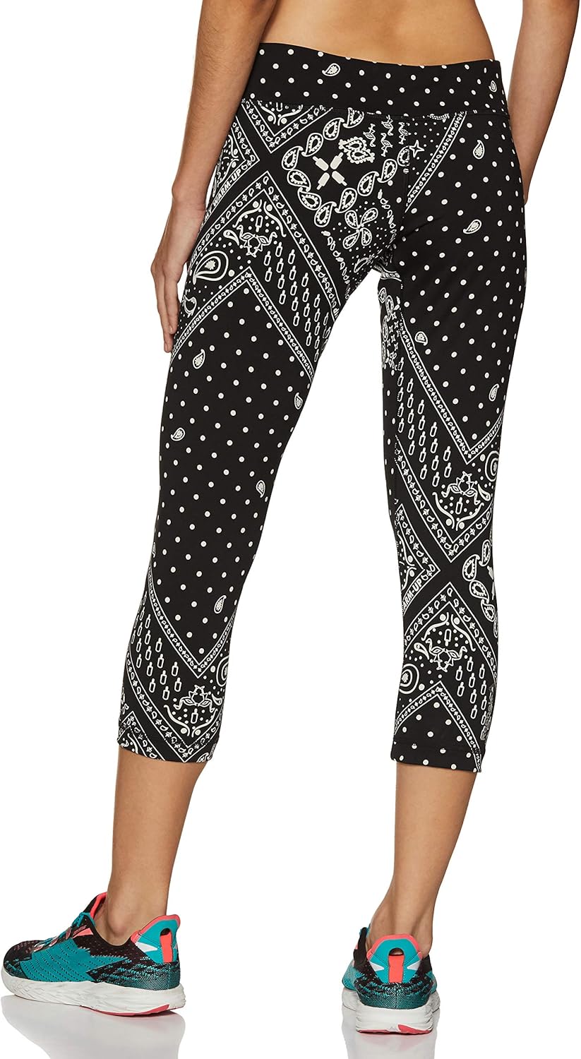 Reebok Corsaire Femme BUQ72 – Noir – Taille XS – Legging 3/4 Sport Ultra Confortable