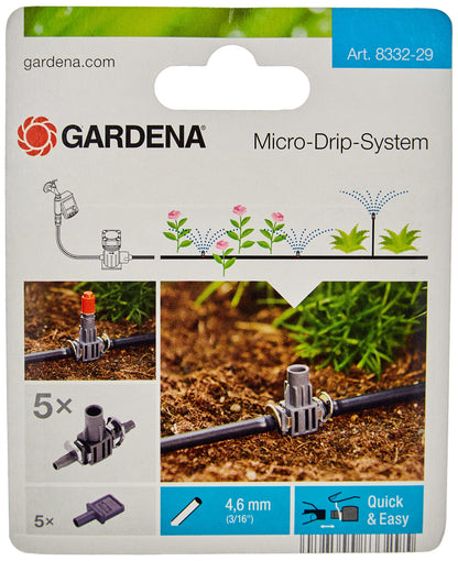 Gardena 833229 Dérivation T 4,6 mm – Raccord arrosage