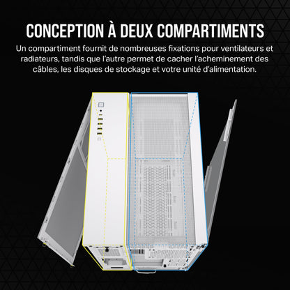 CORSAIR 6500X Boîtier PC mATX Blanc - Gaming & Performance