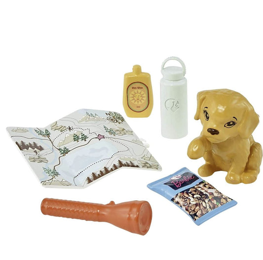 Barbie Bien-Être – Coffret Randonnée avec Barbie, Chiot & 9 Accessoires Outdoors (Réf. GRN66)