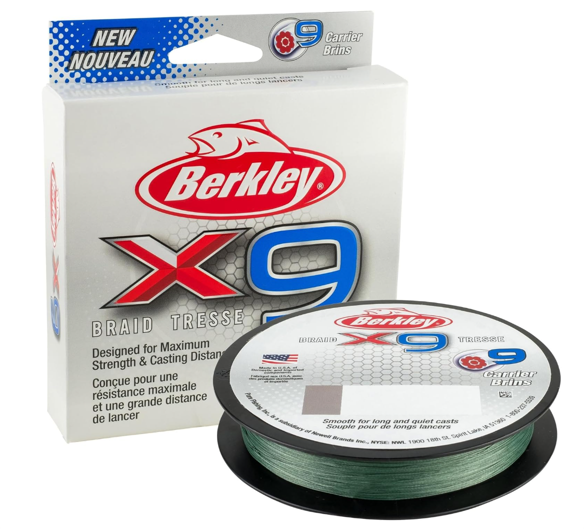 Berkley X9 – Fil de pêche tresse 9 brins, plus résistante & très souple, mer & eau douce