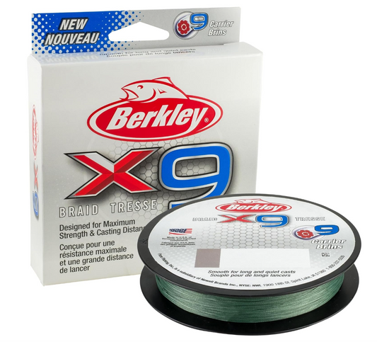 Berkley X9 – Fil de pêche tresse 9 brins, plus résistante & très souple, mer & eau douce