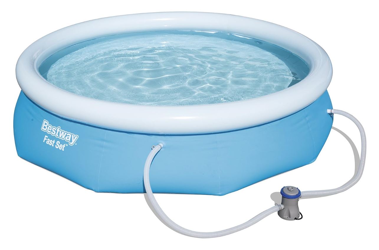 Piscine Gonflable Bestway Fast Set™ Ø305 x H76 cm – Avec Pompe de Filtration – Montage Rapide – Capacité 3 638 L