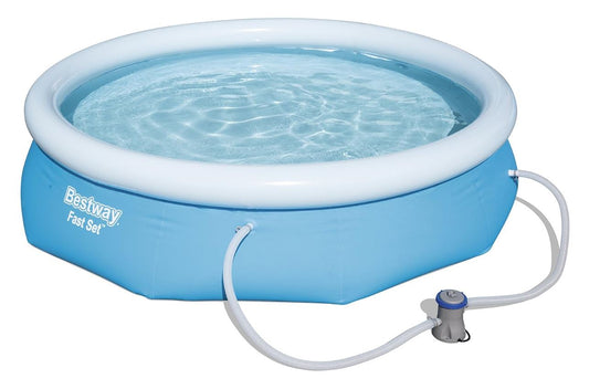 Piscine Gonflable Bestway Fast Set™ Ø305 x H76 cm – Avec Pompe de Filtration – Montage Rapide – Capacité 3 638 L