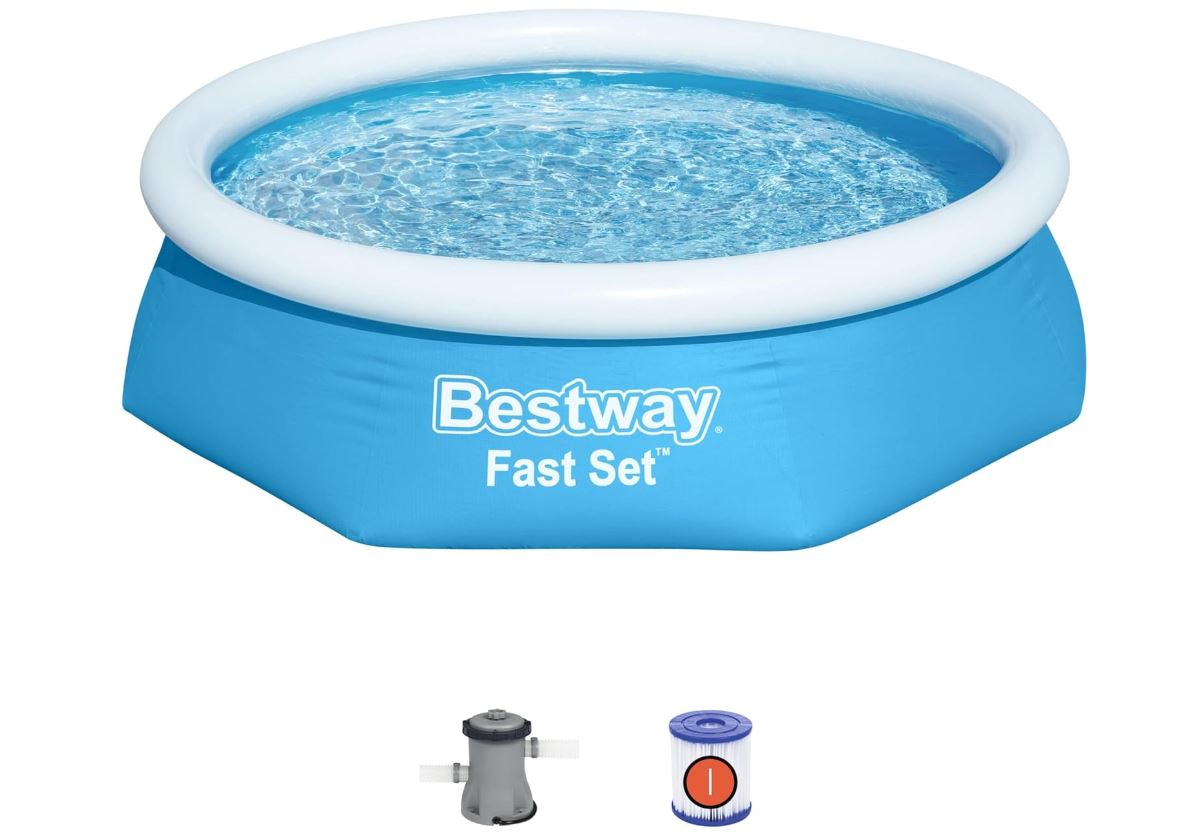 Piscine Gonflable Bestway Fast Set™ 244 x 61 cm – Kit Complet avec Pompe de Filtration – Installation Rapide