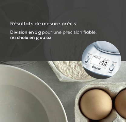 Beurer KS 54 – Balance de cuisine avec bol inox 1,5 L – Jusqu’à 5 kg – Précision pâtisserie-3
