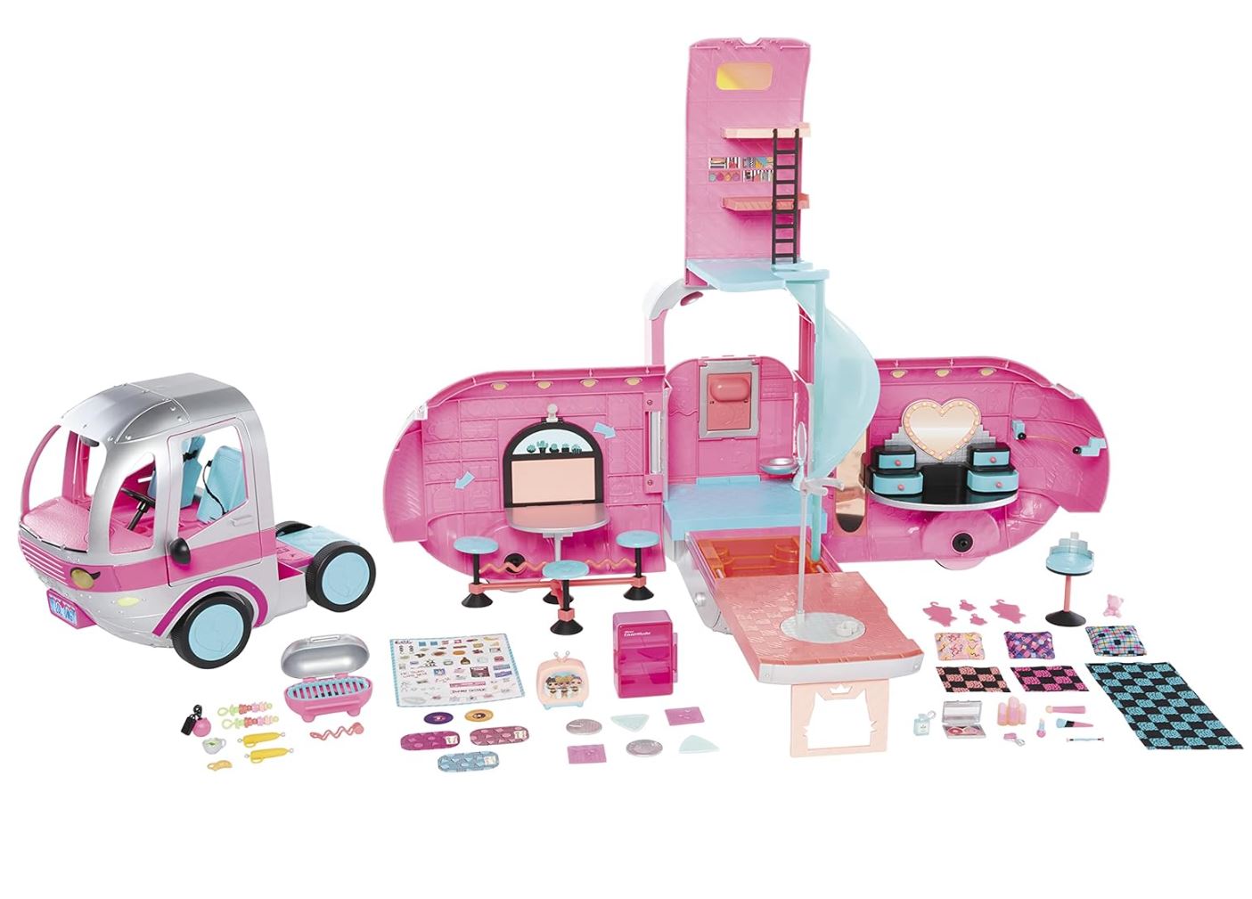 Camping-Car LOL Surprise OMG Glamper 2-en-1 – Véhicule et Maison de Poupées – Sons et Lumières – Dès 4 Ans