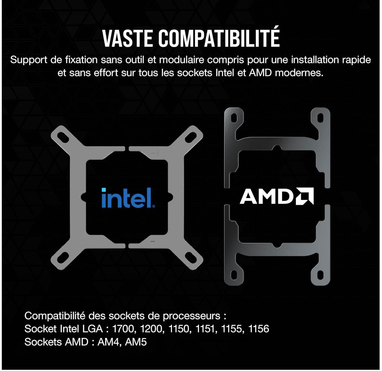 CORSAIR iCUE LINK H115i RGB Liquid CPU Cooler - 280mm AIO - Ventilateurs QX140 RGB - Convient à Intel® LGA 1700, AMD® AM5 - Hub Système iCUE LINK Inclus - Noir