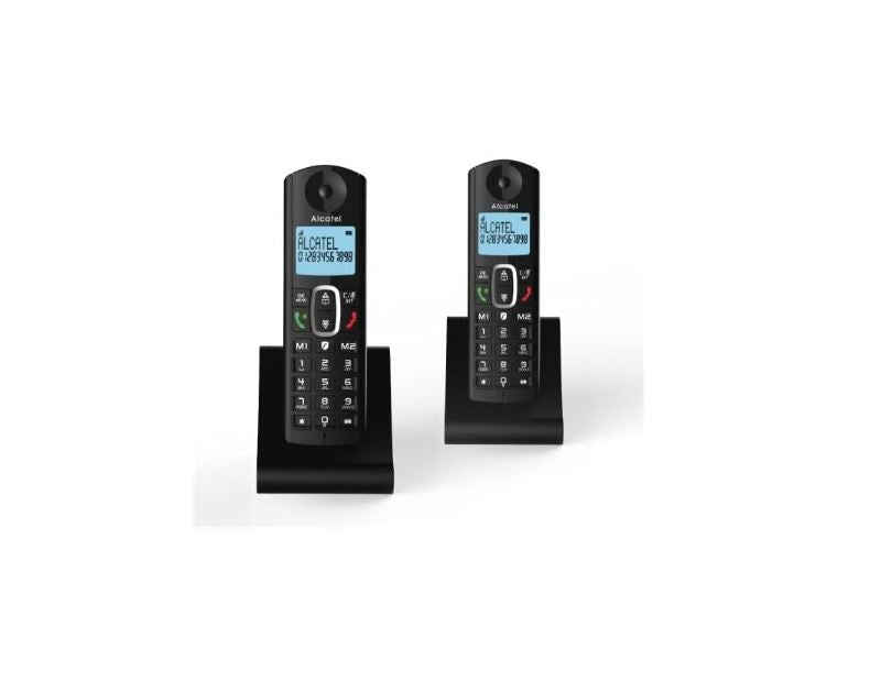 Alcatel Téléphone Sans Fil DEC F685 Duo – Noir – Pack 2 Combinés – Répondeur & Mains Libres