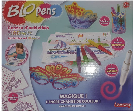 BLOPENS™ Centre d’activités Magique – Set de dessin soufflé • 6 stylos Blopens • Dès 6 ans